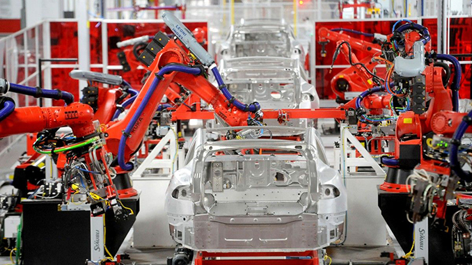 Роботы, роботизированное производство, промышленность, автомобилестроение, США