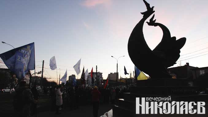 евромайдан, николаев, годовщина, небесная сотня, фото александра сайковского